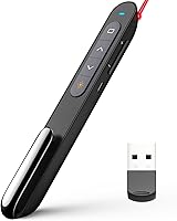 Vista 1 de Norwii N76 – Clicker recargable para presentación con puntero, control remoto de presentación de largo alcance, presentador inalámbrico