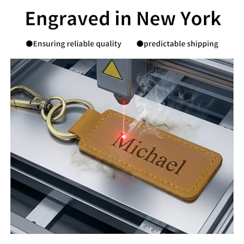 Onedor Custom Keychain, Personalized keychains, Genuine Leather Key Chain Holder Engrave Name Text, Customized Gifts for Men - Image 2