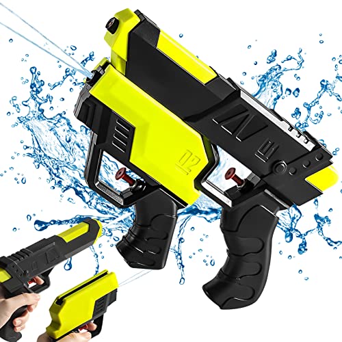 Pistola de agua para niños 2 en 1, pistola de agua para niños de 3 a 12 años, alcance hasta 8 m, juguetes de piscina, juguetes de playa, juguetes de agua para juegos de verano al aire libre (1 set)