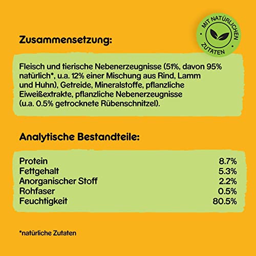 Pedigree Adult Hundefutter, 3 Sorten Fleisch, 12 x 800 g