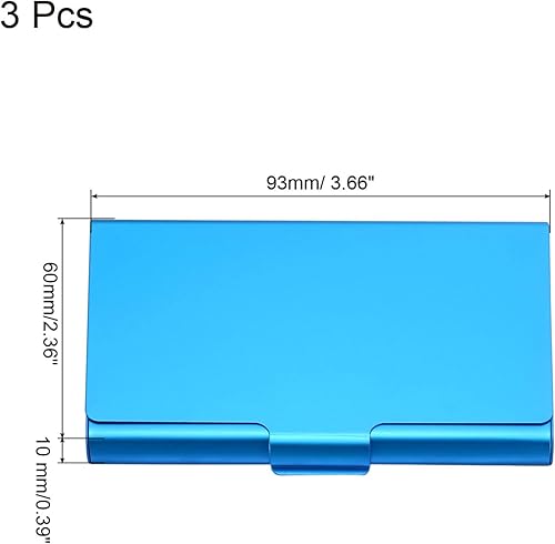 Miniatura 2 de PATIKIL Tarjetero de visita, paquete de 3 fundas de metal de aluminio para tarjetas de identificación, tarjetas de crédito, color negro
