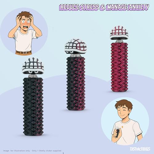 Shelly - Sensory Fidget Toy, Textured Pain Stim Device, Stress Relief for Focus and Concentration (Neon Crimson) - Image 5