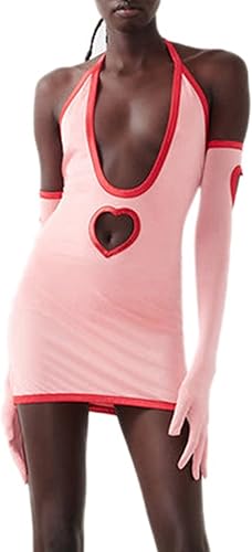 Vestido sexy para mujer, con escote halter cruzado, fruncido, de malla transparente, patchwork, fiesta, clubwear