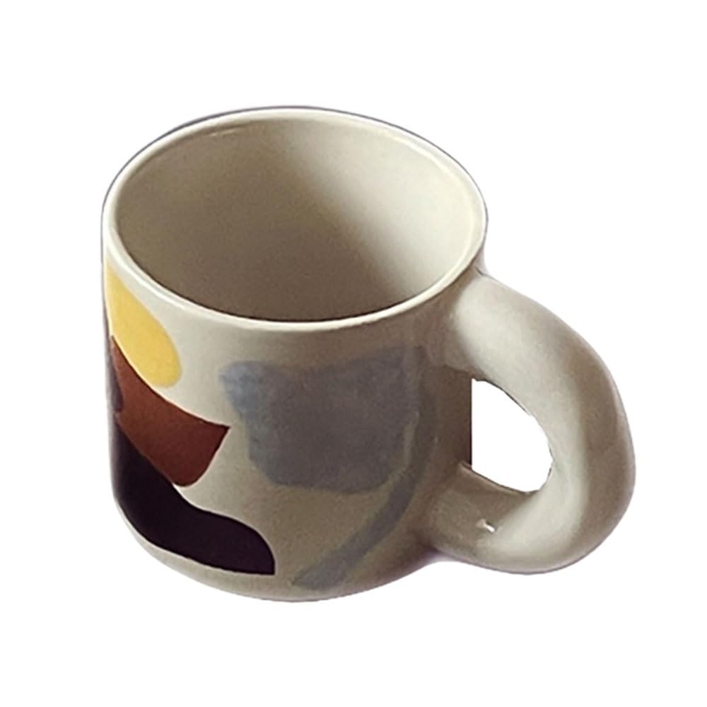 Taza de café de cerámica artesanal brillante y pintada a mano