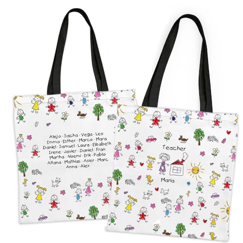 Wanapix | Tote Bag Personalizada Profesores | Personalizable con