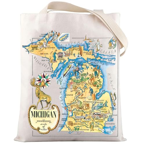 Bolso Tote diseño estado Michigan viaje años 40 miniatura 1