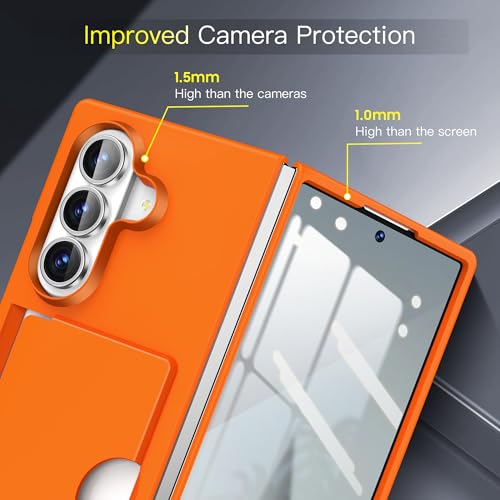 Coque Galaxy Z Fold 8 Ultra avec porte-carte intégré et dos transparent orange robuste - 2