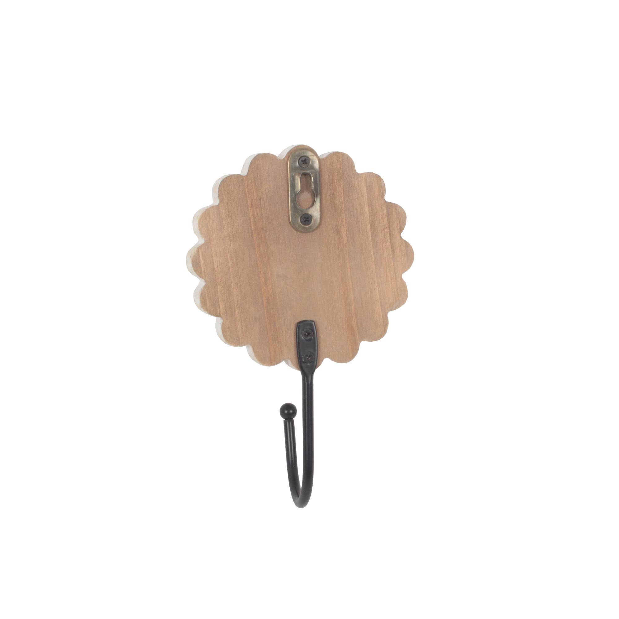 Dwellington Percha decorativa de madera para colgar en la pared, diseño de flores, para llaves, bolsos, toallas (colgador largo)