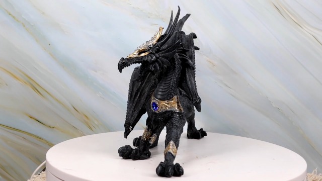 Amazon.com: Ebros Tharos The Blue Sapphire Golden Armored Dragon