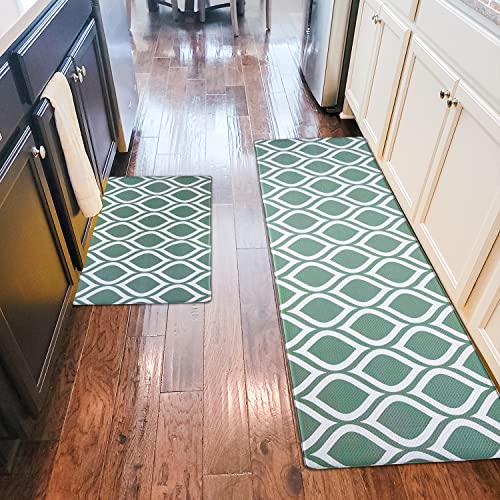Uphteh Kitchen Mat [2 Pcs] Cushioned Anti-Fatigue Kitchen Rug, Waterproof Non-Slip Kitchen Mats And Rugs Heavy Duty Pvc Ergonomic Comfort Rug For Kitchen, Office, Sink, Laundry #TOP1