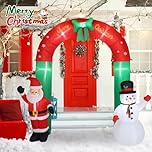 PIPIMOUSE 8Ft Christmas Inflatables Archway Decoration with LED Lights, Blow Up Yard Decorations, Christmas Inflatable Santa Claus and Snowman Arch Decoration for Yard Lawn Garden Decor