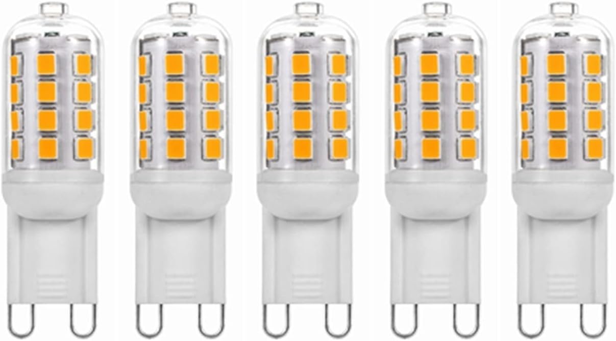 G9 LED Light Bulbs, 4W G9 Capsule Bulbs, G9 Lights, Equivalent to 40W G9 Halogen Bulb, 3000K/6000K, 400 Lumen, 360° Beam Angle, 100% No Flicker, Non-dimmable, 5-Pack (Color : Cool White)