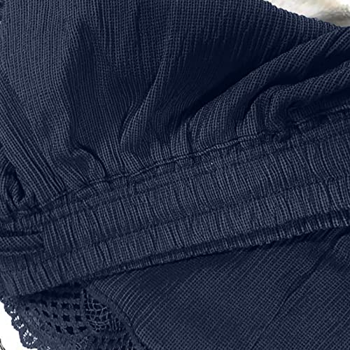 Shorts For Women Casual Summer 2023 Trendy Lace Shorts Drawstring Elastic Waist Yoga Lounge Shorts Vacation Travel Beach Shorts Comfy Breathable Linen Twill Shorts #TOP3