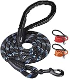 Candure Correa Perro con Mango Acolchado Suave y Nylon Sólido/Larga Reflectante Cuerda 5 ft Correas Perros Grande, Medianos y Pequeño - Adecuado para Adiestramiento,Correr y Senderismo (Negro)