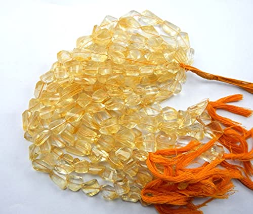 Perles en citrine naturelle de qualité supérieure taillées en facettes pour collier de luxe