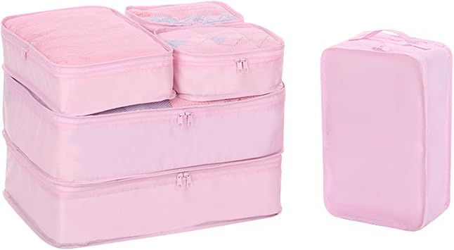 Amazon.com: Organizador para Maleta 6 Piezas Bolsa de Almacenamiento Maleta  Viaje Caja de Almacenamiento Artículos de Artículos de Artículos Ropa Ropa  Ropa Calzado Almacenamiento, Rosa/Rebel Fun., L, : Ropa, Zapatos y Joyería