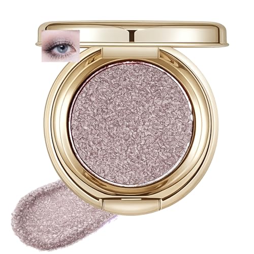 Image of Taupe Glitter Eyeshadow, Pale Rosy Silver Shimmer Pressed Powder, 1 Shade