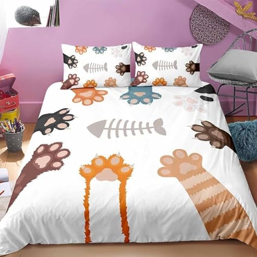Funda Nordica Cama 180 Animales Juego de Ropa de Cama Cálido Transpirable Microfibra para Infantil Juvenil con Cremallera, 1 Funda Nórdica 240x260 cm + 2 Fundas de Almohada 50x75 cm