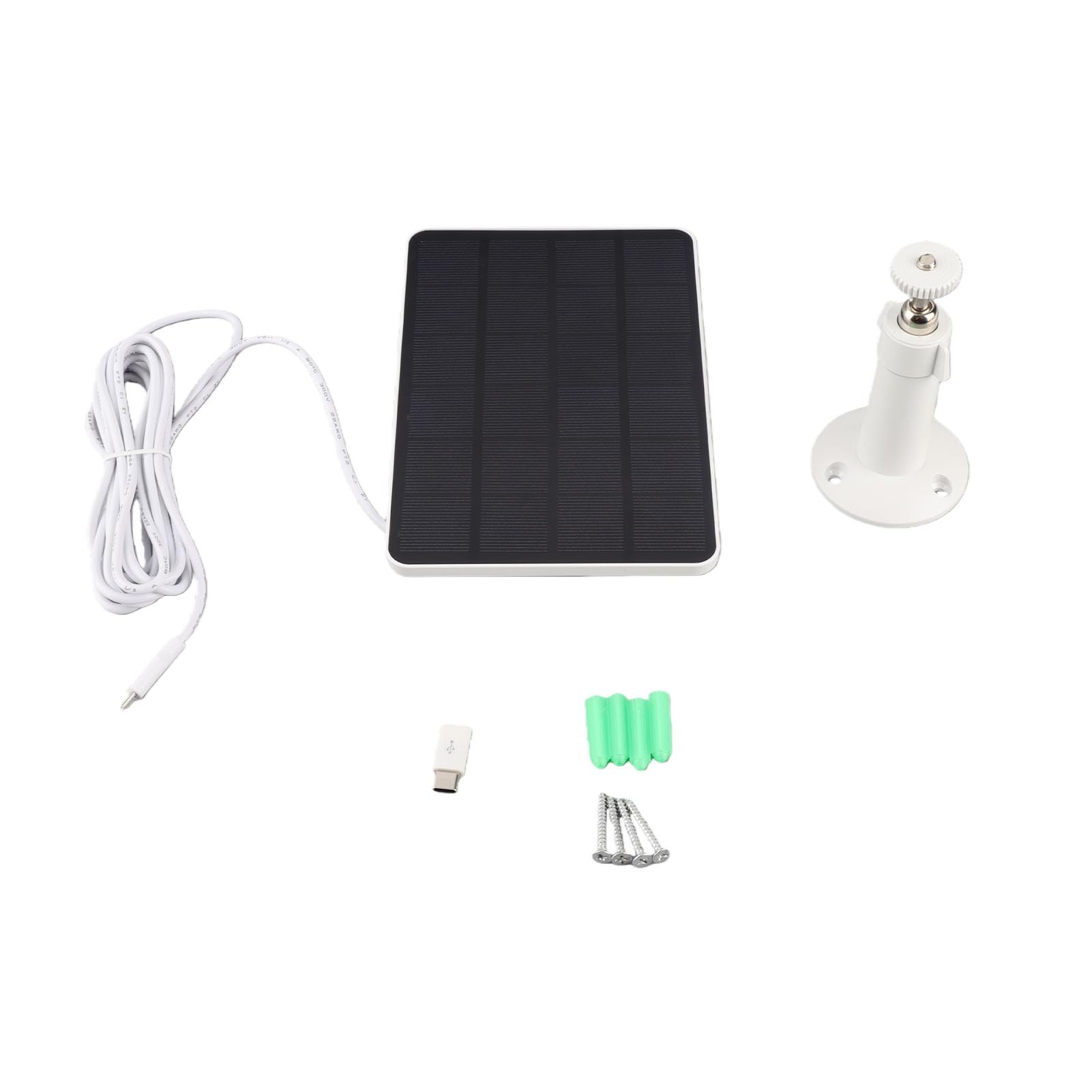 Panneau de Charge Solaire en Silicium Monocristallin, Alimentation Stable 5 V 4 W pour Caméra avec Rotation à 360° – Idéal pour les Caméras de Surveillance (WHITE)