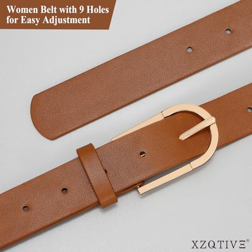 XZQTIVE Women Leather Belt for Jeans Pants Fashion Ladies Black Dress Belt with Silver Buckle Plus size Belts for Women3