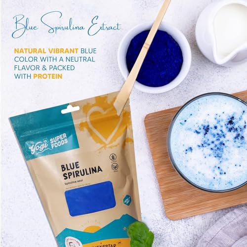 Yogi Super Foods 16oz Blue Spirulina Powder Made from Blue-Green Algae Extract - Superfood Plant, Rich Source of Protein, for Immune Support, Energy, Natural Food Coloring for Baking - 1lb Bag - Thumbnail 4