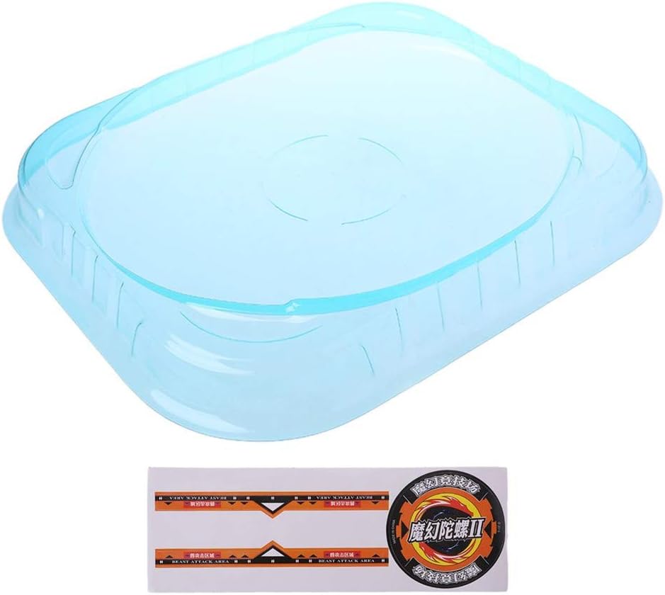 Gyro Spinning Tops, Large Gyro Battle Disk Attack Battle Top Plate Fight Spinning Tops Stadium Kids Toy, Transparent Blue