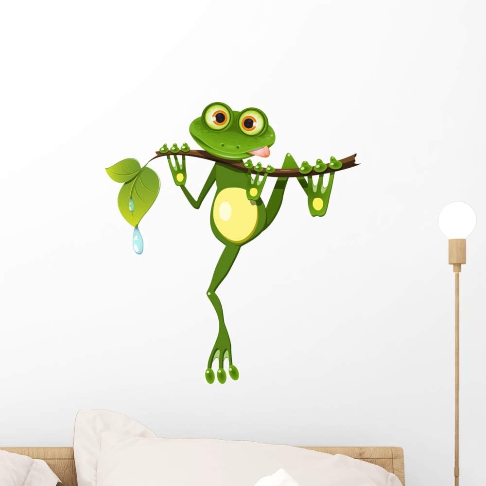 Frog Branch Wall Decal Wallmonkeys Peel and Stick Animal Graphics (18 in H x 16 in W) WM268265