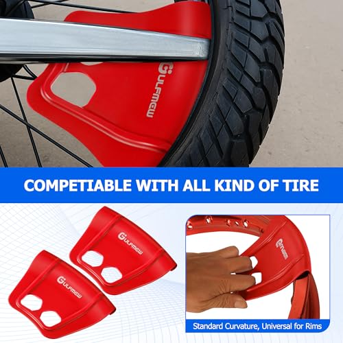 Image of 2 Rim Protectors for Tire Changing, Wheel Rim Guard Kit, Red