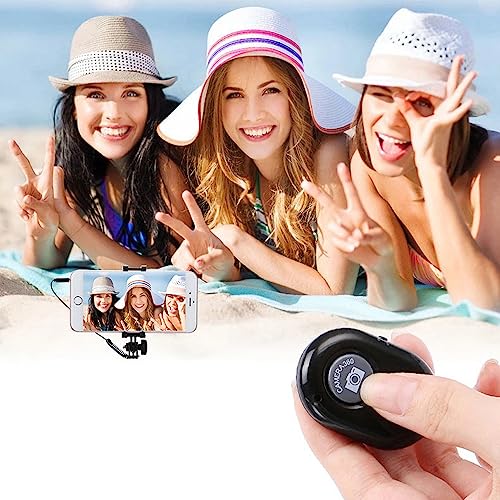 Telecomando Bluetooth,Wireless per Smartphone，per Scattare Foto e Selfie, Compatibile con iPhone/Samsung/HUAWEI/BLU,Nero