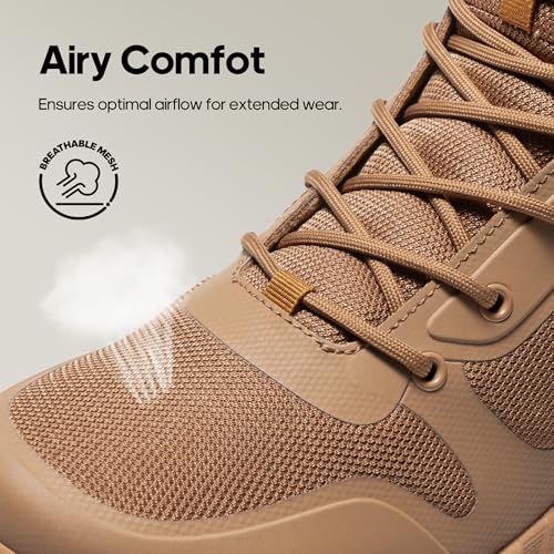 Image of NORTIV 8 Men's Military Tactical Boot Lightweight Comfortable Boots for Work All Day Side Zipper Motorcycle Combat Hiking Boots Metrostrike(8-9 Inches)