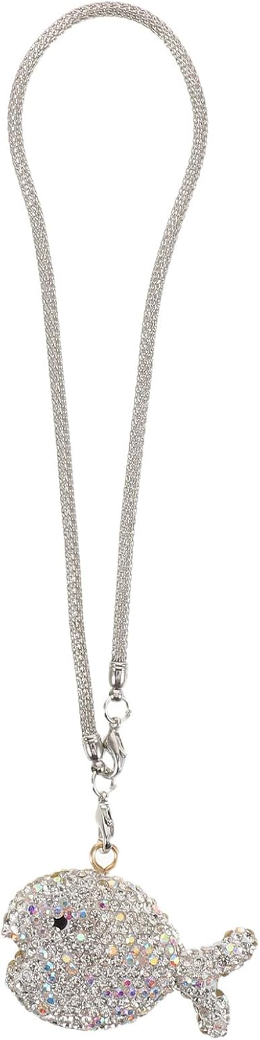Sparkling Fish Rear View Mirror Pendant with Rhinestone Car Charm