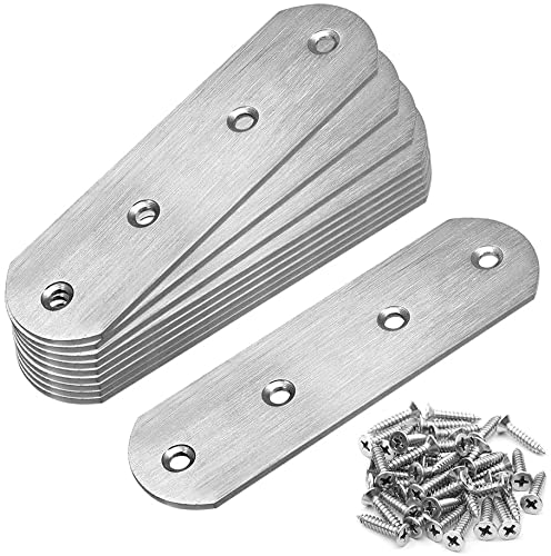 Bcook 20 PCS Supports de Cornière Plats en Acier Inoxydable 4 Trous, Plats, Plaques Connecteurs, Support pour Métal Rejoignant Assiette Connecteur Réparation - 77x38mm, Grey, (B004) Cover