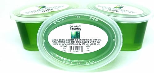 3 Pack Aroma of Fresh Clean Bamboo Long Lasting Gel Melts for Warmers and Burners Peel, MELT, Enjoy