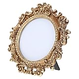 Décoration polyvalente : idéal pour divers environnements tels que les pièces, les chambres et les bureaux, ce cadre est adapté pour mettre en valeur des photos et améliorer votre décor, cadre photo rond, cadre doré orné