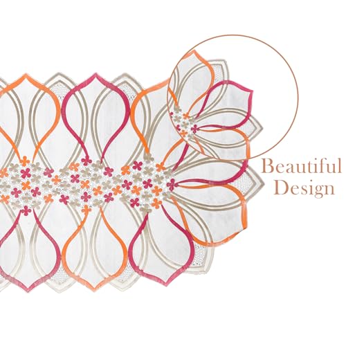 Image of Kuber Industries Table Runner | PVC Dining Table Runner | Center Table Runner | Multi Leaf Table Runner | Table Runner Mat | Table Runner for Home Decor | Golden