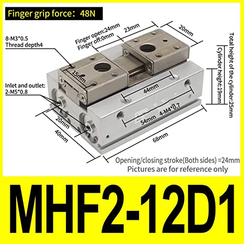 Pince pneumatique MHF2-12D1 compacte et robuste pour robots industriels.