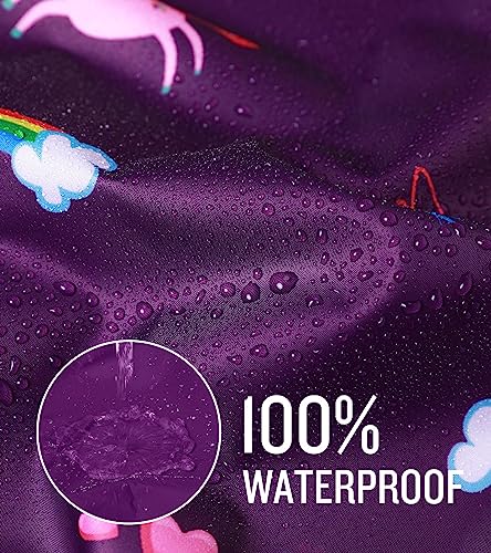 Image of SaphiRose Lightweight Kids Rain Poncho Waterproof Jacket Zipper Up Rain Coat