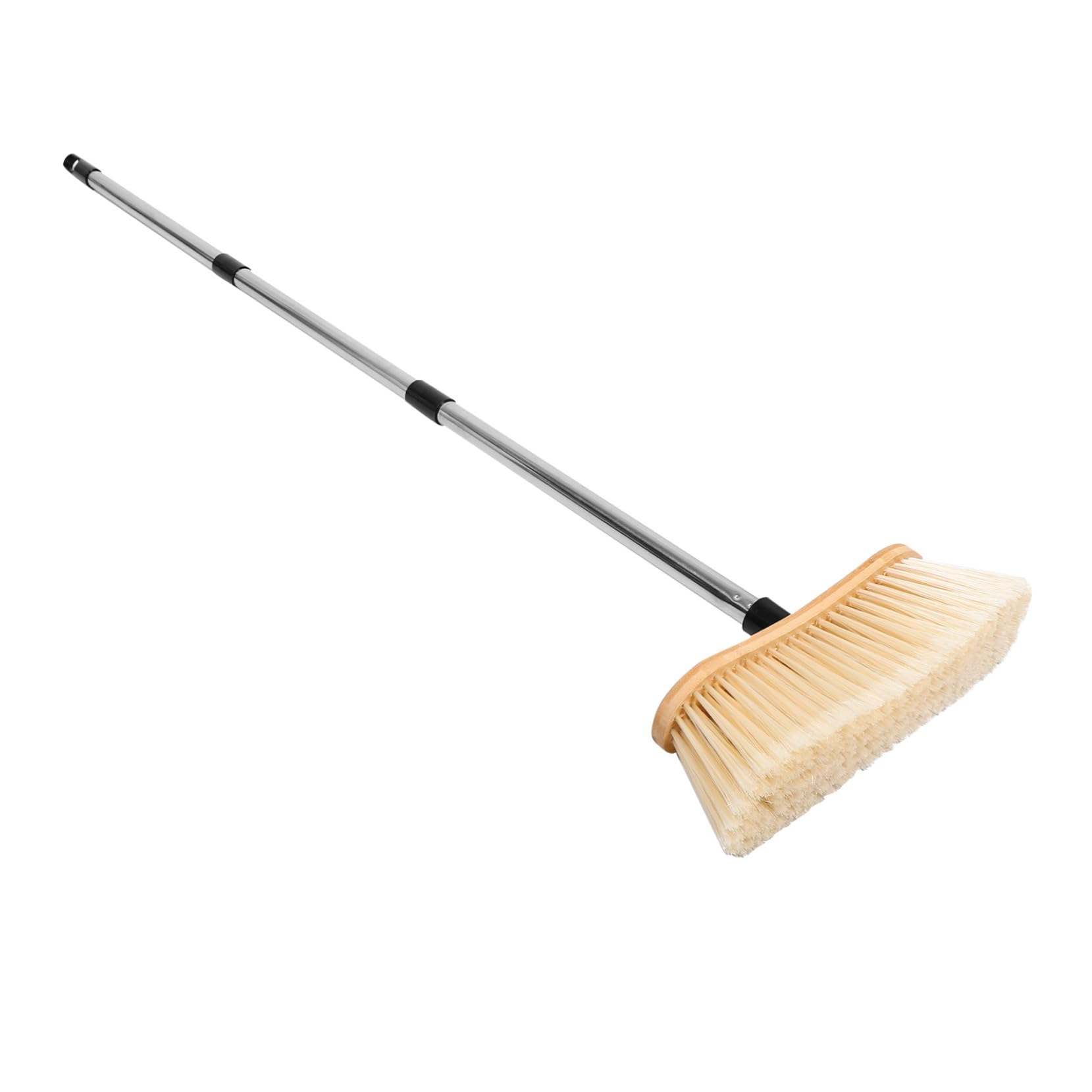 Yardenfun Scopa Rigida con Setole in bambù e Manico in Acciaio Scopa Pesante per Esterni Spazzola Stiff per Garage e Patio Manico Smontabile per Pulizia