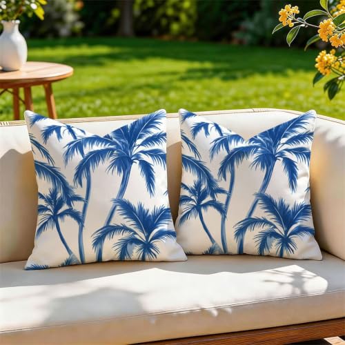 Fermeture eclair invisible sur cette housse de coussin 50x50 bleu en lin double face - 4