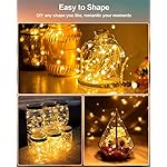 20 Pack Fairy Lights Battery Operated, 3.3ft 20 LED Mini String Lights Twinkle Lights Copper Wire Firefly Starry Lights for Mason Jars Wedding Party Christmas Centerpiece Table Decorations, Warm White - Image 4