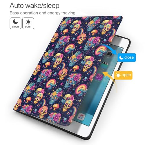 Étui iPad 10.2 compatible iPad 9e/8e/7e génération avec support folio crânes tropicaux - 3