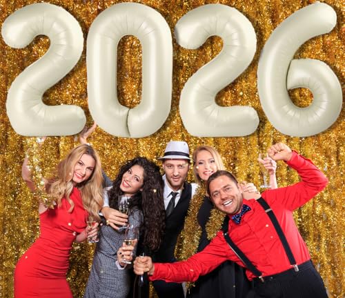 Image of Number Balloons 2026 Balloon Cream for 2026 Party Decorations, 40 inch | Saturated Color, Large 40 inch, With Inflation Straw & Hanging Hole, Great for Bridal Party, Wedding, Thanksgiving, Christmas
