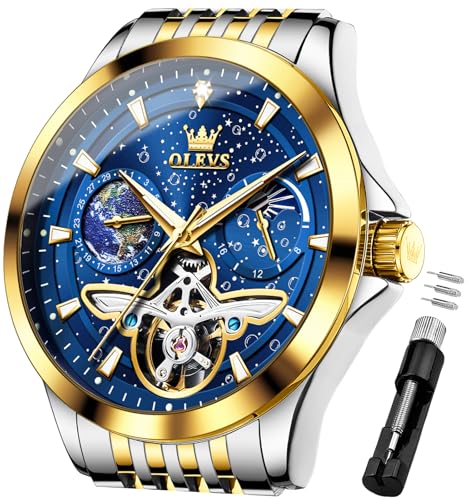 Image of OLEVS Watches for Men Automatic Self Winding Luxury Dress Big Face Wrist Watches