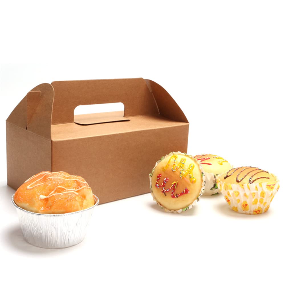 20 Pezzi Scatola Happy Meal, Scatola Carta Kraft Vintage, Box carta Kraft per Alimenti, Marrone, Box Cartone D'Imballaggio Caramella, per Biscotti, Pollo Fritto, Torte