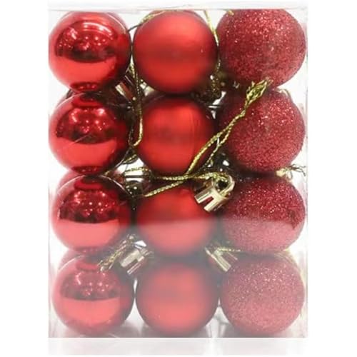 24pcs Christmas Ball Ornaments, Christmas Tree Ball Decoration,Christmas Decorations Tree Balls for Holiday Wedding Party Decoration (Red)