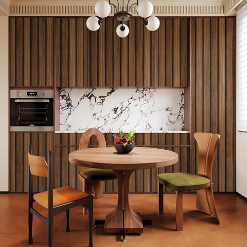 AMIGO Holzoptik Selbstklebend Tapete für die Küche Holzroste Möbel Aufkleber Paneele Abziehen und Aufkleben Vinylfolie für Schränke Tisch Tresen Treppe Abnehmbar Wandverkleidung 44.5x1000cm