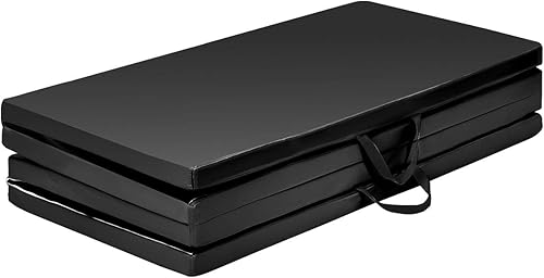 Miniatura 8 de Giantex Tapete de gimnasia plegable antidesgarros de 4 x 8 x 2 pulgadas con asas de transporte, cierre de gancho y bucle, tapete ligero para