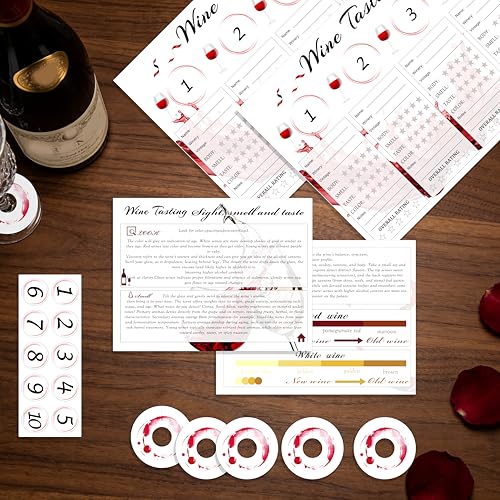 Kit de dégustation de vin complet avec sets de table et étiquettes - 4