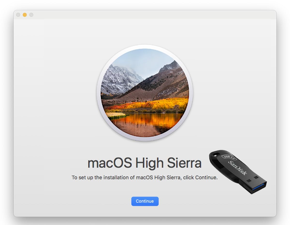 32GB - Bootable MacOS High Sierra 10.13.6, USB Drive 3.2, Reinstall/Recovery/Restore Mac OS X