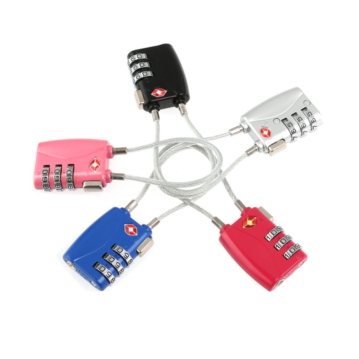OSALADI 6 piezas Candado Tsa Aprobado para Equipaje Combinación de Dígitos Candados de Seguridad Zinc Duradero Colores Negro y Azul para Maletas y Mochilas